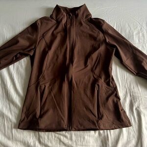Brown athletic zip up
